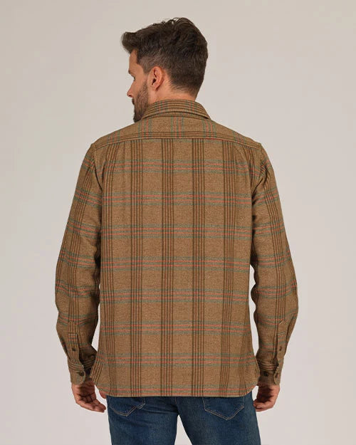 Winter Flannel Utility Shirt - Wheat Herringbone
