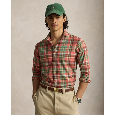 Sueded Flannel Whitfield Workshirt - Ochre Green Multi