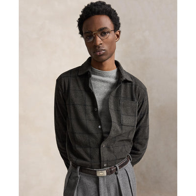 Brushed Windowpane Shirt - Grey Multi