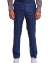 Downing Pants - slim - Blue Cognac Check