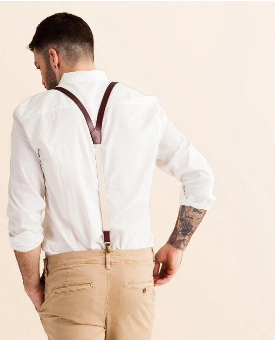 Leather Suspenders - Oxblood
