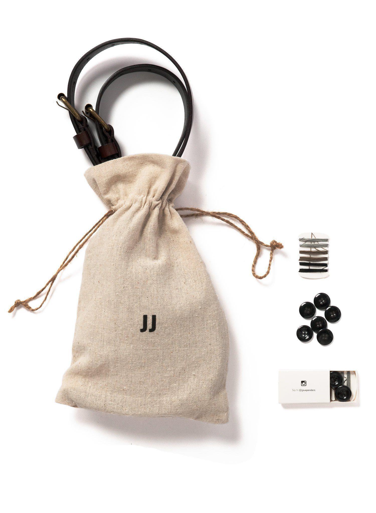 Leather Suspenders - Chestnut Java