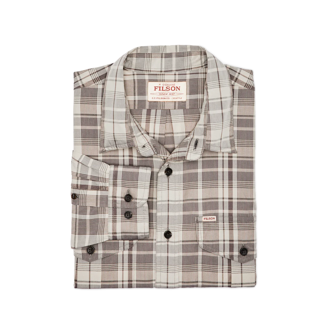 Washed Feather Cloth Shirt - Light Brown & Natural Plaid