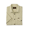 Washed Short Sleeve Feather Cloth Shirt - Green Ivory Gingham