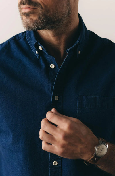 The Short Sleeve Oxford Jack - Rinsed Indigo