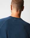 Long Sleeve Sueded Cotton Crew - Carbon Blue