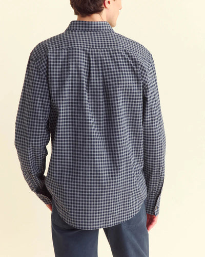 Windowpane Plaid Hutcheson Shirt - Navy & Grey