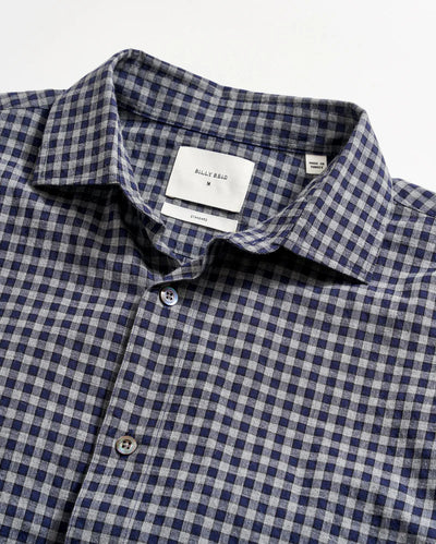 Windowpane Plaid Hutcheson Shirt - Navy & Grey