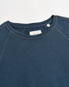 Long Sleeve Sueded Cotton Crew - Carbon Blue