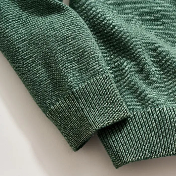 Garment-Dyed Henley Sweater - Jungle Green