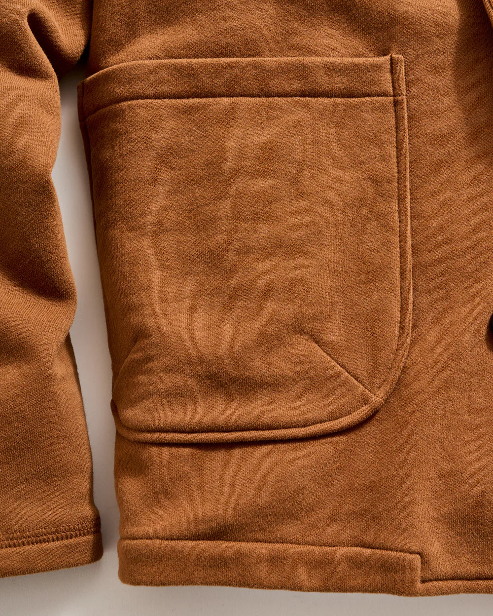 John French Terry Cotton Shawl Cardigan - Oak Brown