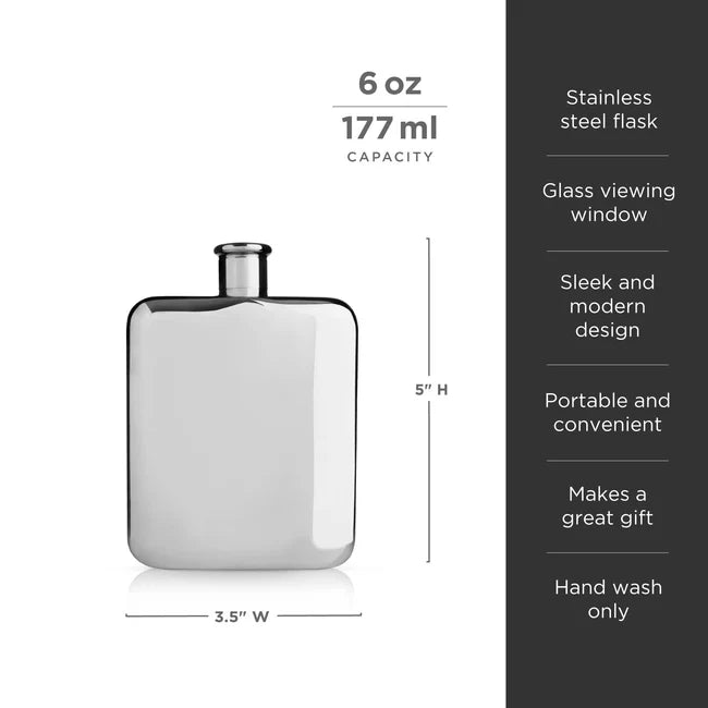 Flask - Polished Silver