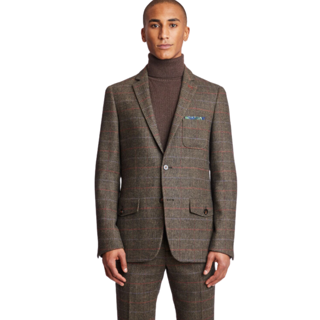 Bromley Notch Jacket - slim - Hunter Orange Herringbone