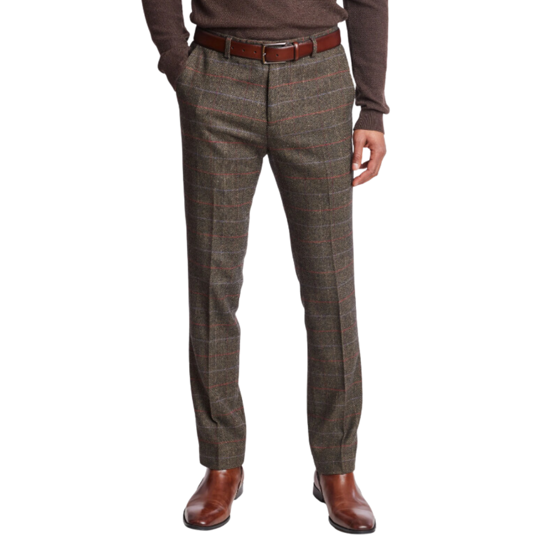 Downing Pants - slim - Hunter Orange Herringbone