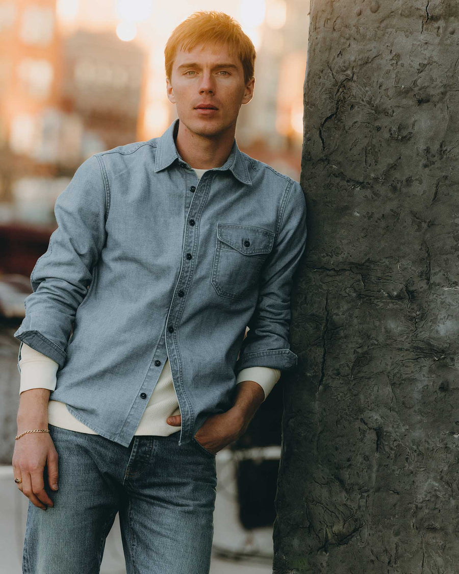 The Cadet Shirt - Washed Indigo Oxford