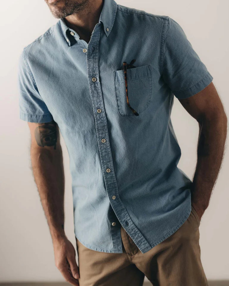 The Short Sleeve Oxford Jack - Washed Indigo