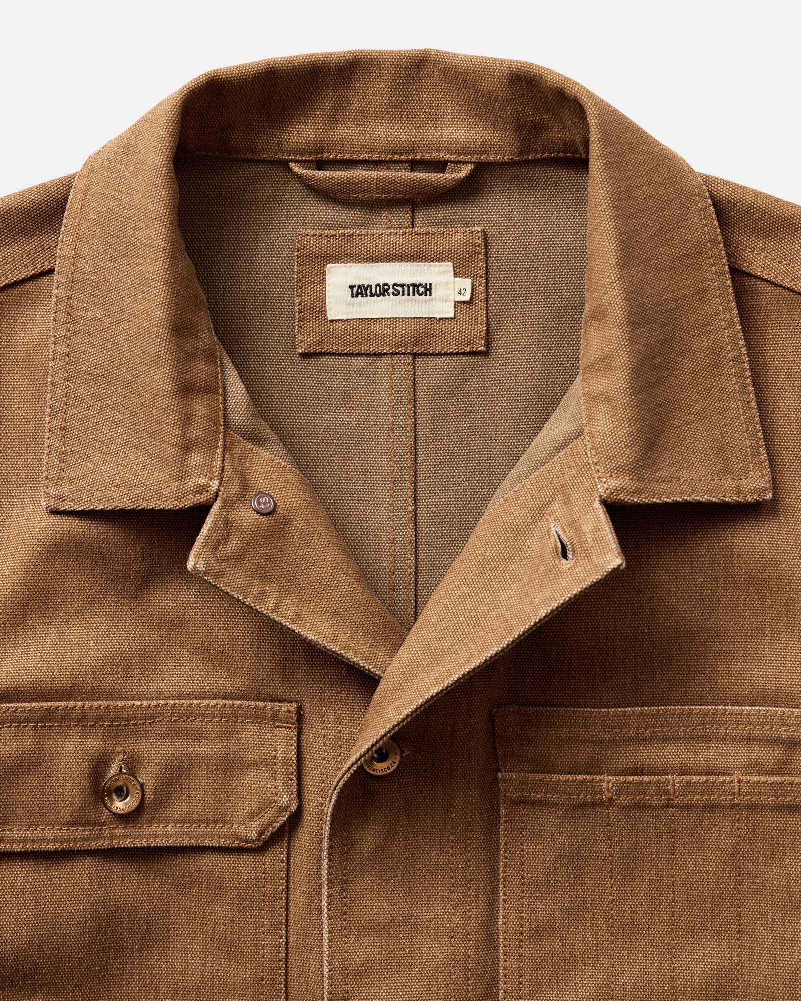 The Longshore Chipped Canvas Jacket - Tobacco