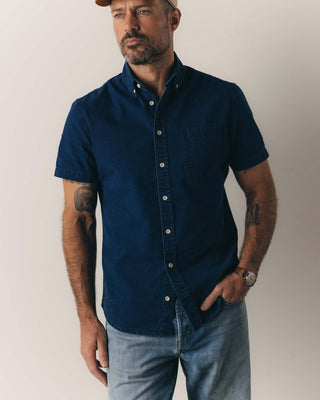 The Short Sleeve Oxford Jack - Rinsed Indigo