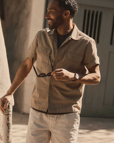 The Short Sleeve Mechanic Shirt - Khaki Ripstop