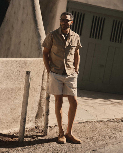 The Short Sleeve Mechanic Shirt - Khaki Ripstop