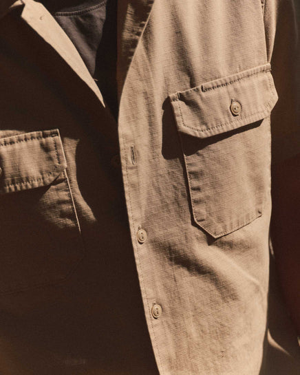 The Short Sleeve Mechanic Shirt - Khaki Ripstop
