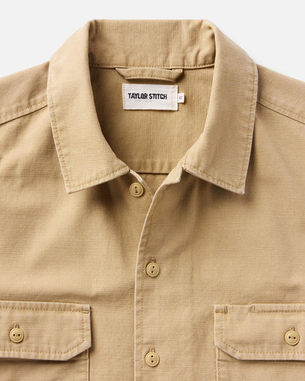 The Short Sleeve Mechanic Shirt - Khaki Ripstop