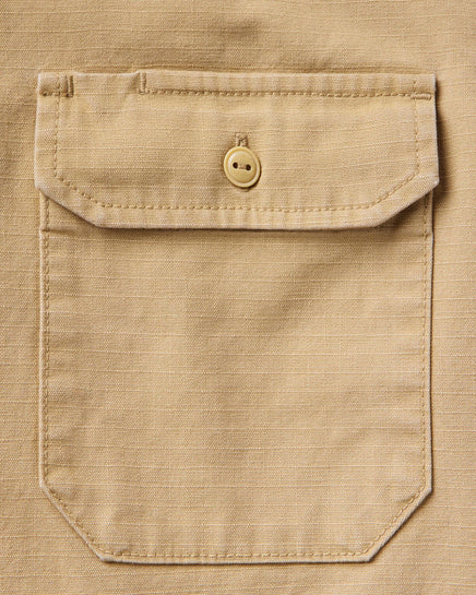 The Short Sleeve Mechanic Shirt - Khaki Ripstop