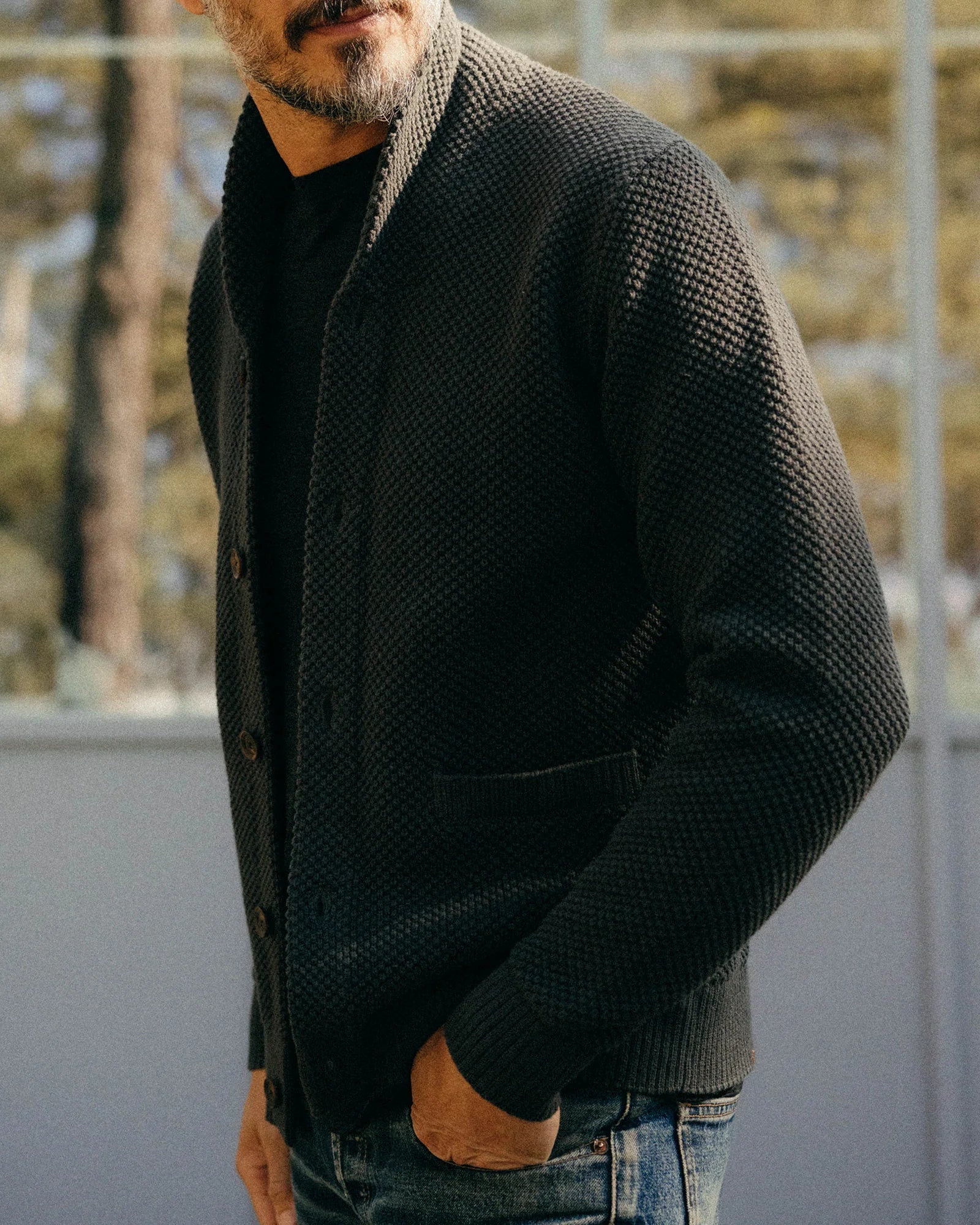 The Crawford Cardigan Sweater - Charcoal