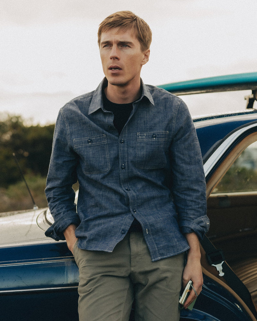 The Foundry Chambray Shirt - Rinsed Indigo