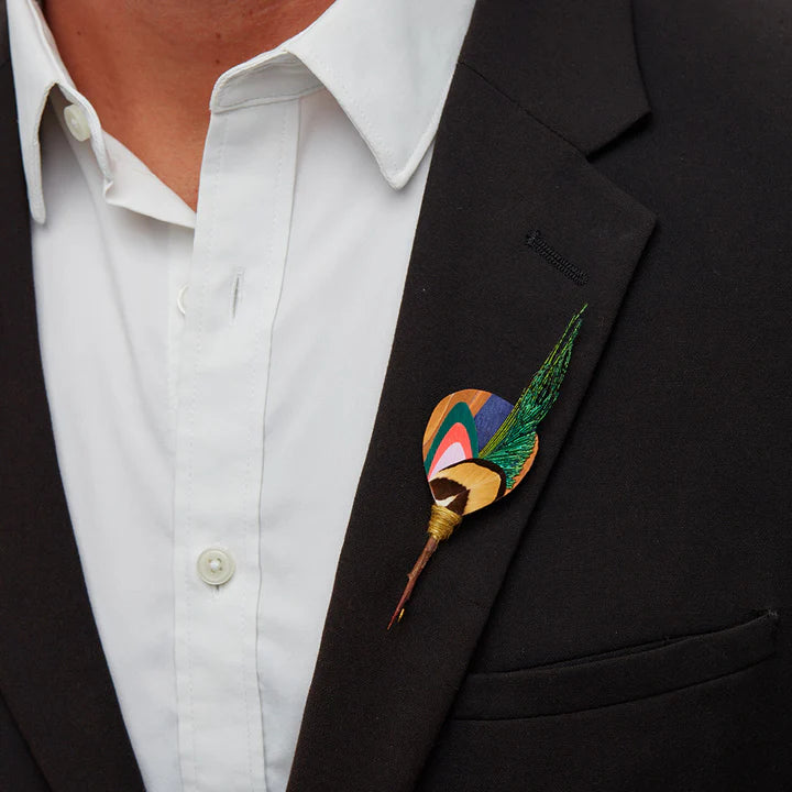 Kingman Feather Lapel Pin
