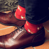 Corgi Cotton Socks - Red & Navy