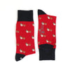 Corgi Cotton Socks - Red & Navy