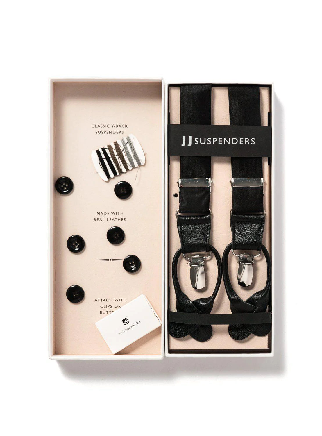 Classic Silk Suspenders - Midnight Black