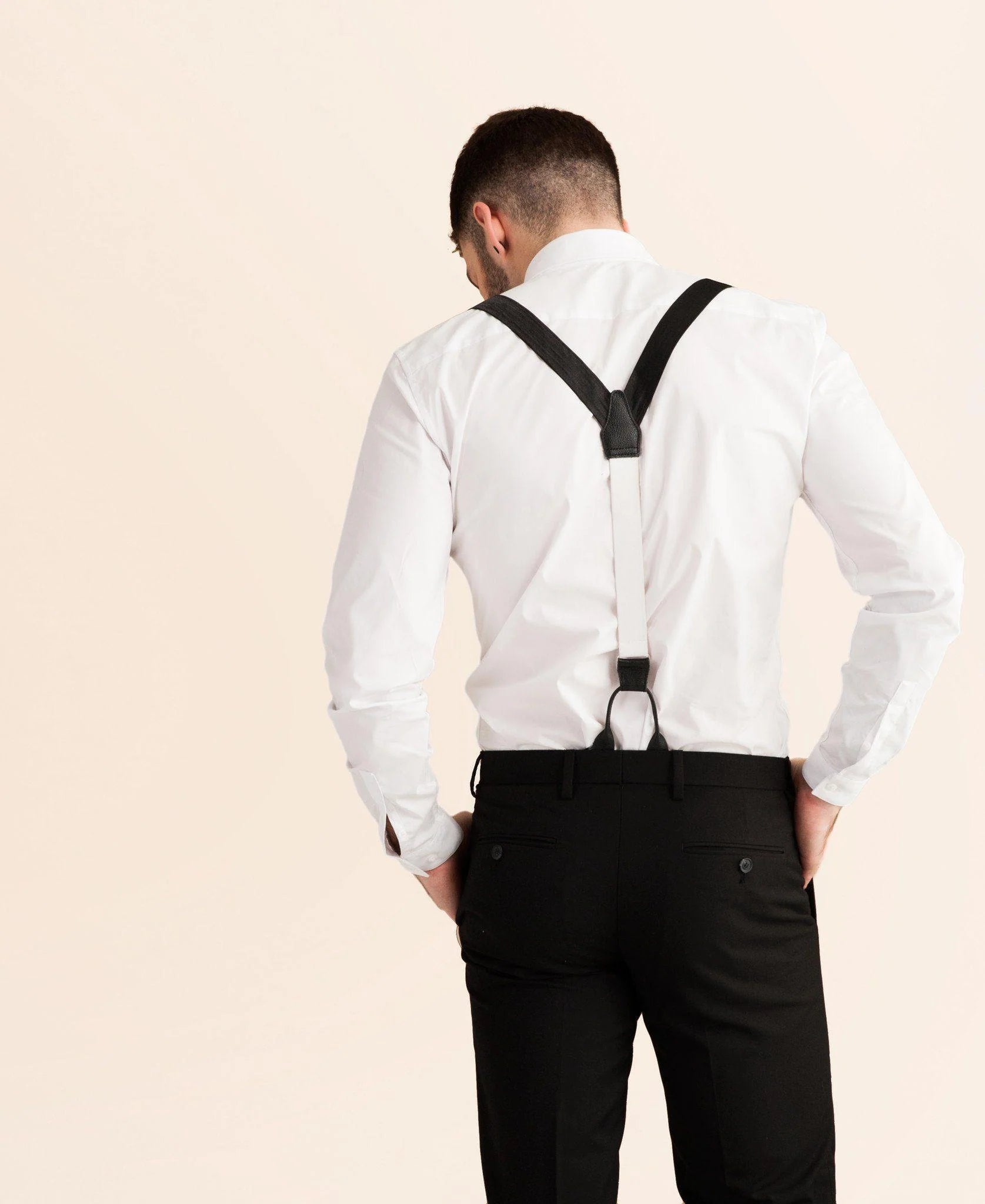 Classic Silk Suspenders - Midnight Black
