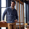 Knit Wool Fleece Quarter Zip - Bluestone