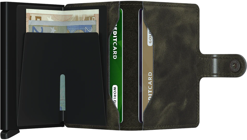 Miniwallet - Vintage Olive & Black