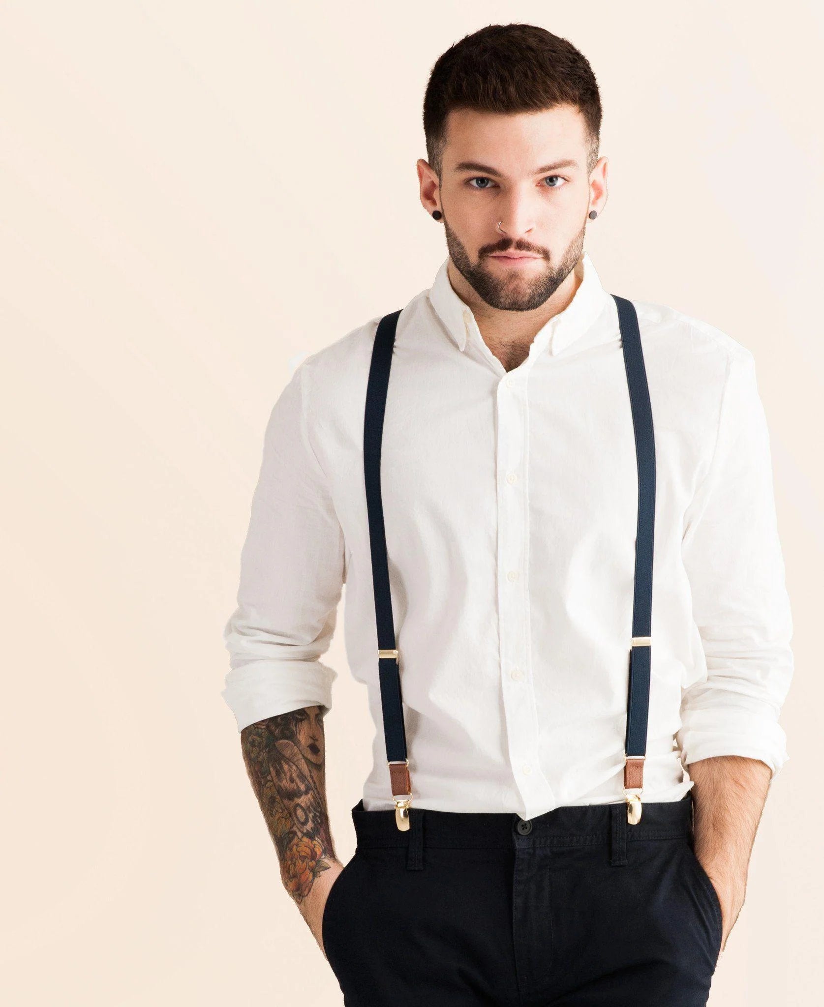 Skinny Suspenders - Navy Baby