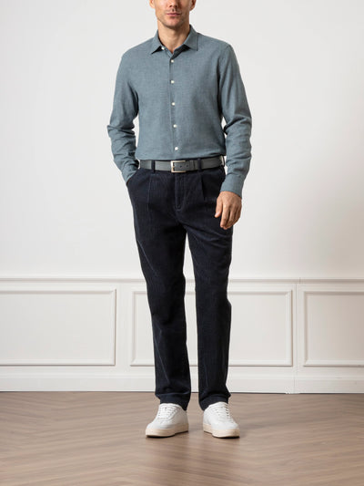 Adrian Heather Brush Shirt - Dark Navy Heather