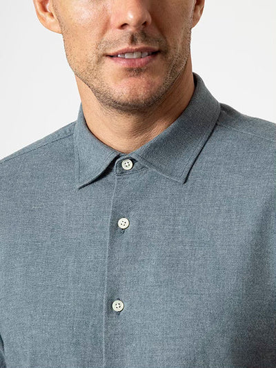 Adrian Heather Brush Shirt - Dark Navy Heather