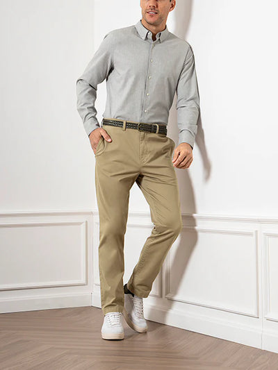 Fulton Flannel Twill Shirt - Light Gray