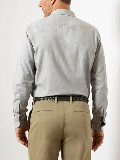 Fulton Flannel Twill Shirt - Light Gray