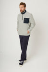Zip Pocket Wool Fleece - Light Grey