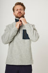 Zip Pocket Wool Fleece - Light Grey