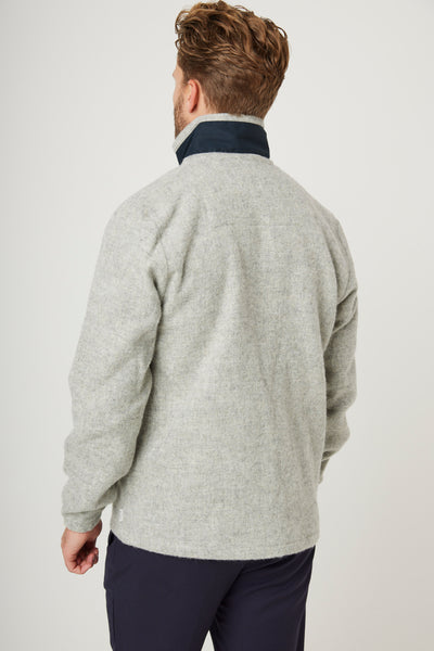 Zip Pocket Wool Fleece - Light Grey