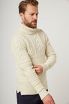 Fisherman Roll Neck Sweater - Ecru