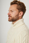 Fisherman Roll Neck Sweater - Ecru
