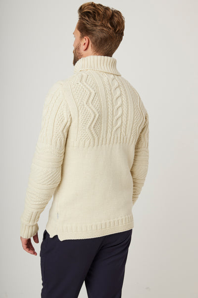 Fisherman Roll Neck Sweater - Ecru