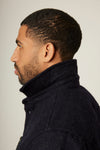 Zip Pocket Wool Overshirt - Navy