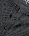 Waffle Henley - Black Heather