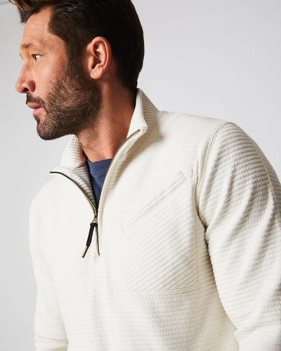 Quilted Half Zip - Tinted White